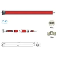 Motor tubular EURO40W/O, 40 Nm, alimentare la retea 230 V