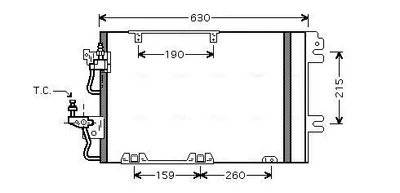 Condensator climatizare (cu uscator) potrivit OPEL ASTRA H, ASTRA H CLASSIC, ASTRA H GTC, ASTRA H KOMBI, ZAFIRA B, ZAFIRA B MINIVAN 1.2-2.2 01.04