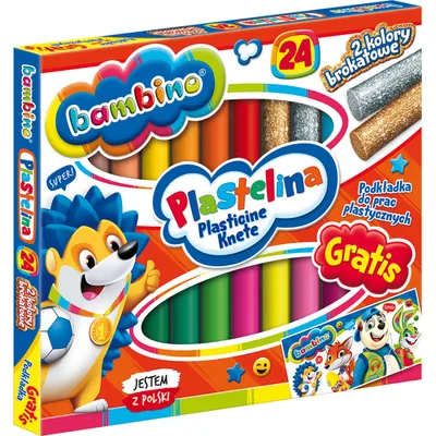 Plastilină Bambino Premium - 24 culori, cu pad, sortiment