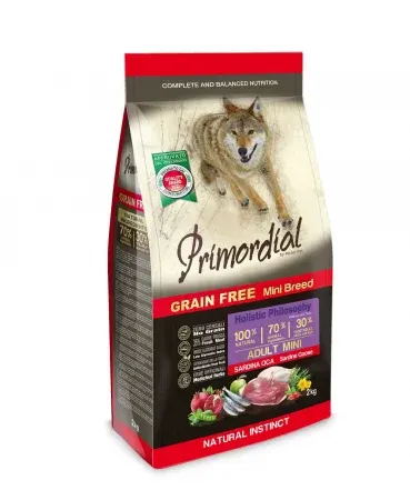 Primordial Grain-Free Holistic Dog Adult Mini cu Sardine si Gasca, 2 kg
