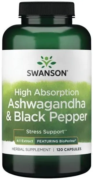 Ashwagandha & Black Pepper, 120 capsule, Swanson
