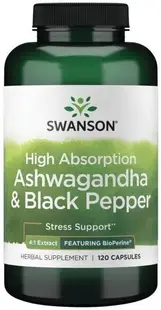 Ashwagandha & Black Pepper, 120 capsule, Swanson