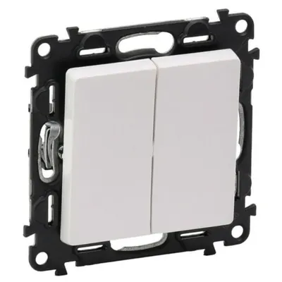 Intrerupator dublu Legrand 752105, 10AX, 250V, IP20, 10A, alb