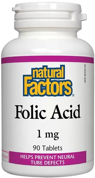 Folic Acid, 90 tablete, Natural Factors