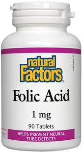 Folic Acid, 90 tablete, Natural Factors