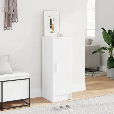 vidaXL Pantofar, alb, 32x35x92 cm, lemn prelucrat