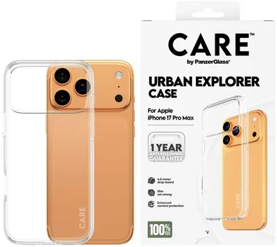 Husă CARE - Urban Explorer, iPhone 17 Pro Max, Clear Frame