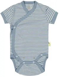 Body cu dungi pentru bebeluși Bio Baby - Bumbac organic, 50 cm, 0-1 lună, albastru