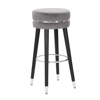 Scaun de bar gri tapițat (înălțime șezut 74 cm) Paris – Mauro Ferretti