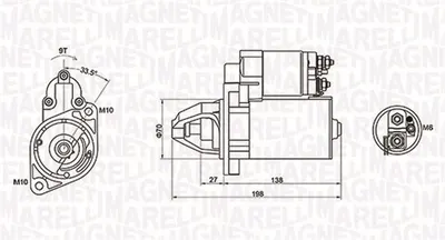 Electromotor (12v, 1,1kw) Mercedes C (a205), C (c204), C (c205), C (cl203), C T-Model (s203), C T-Model (s204), C T-Model (s205), C (w203), C (w204), C (w205), Clc (cl203), Clk (a209) 1.6-5.5