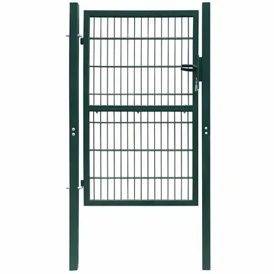 vidaXL Poartă de gard 2D (simplă) verde 100x160 cm