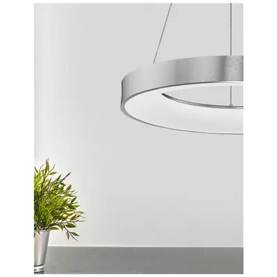 Lampa suspendata RANDO THIN Brushed Silver Aluminiu & Acrylic LED 50 Wat 230 Volt 3250Lm 3000K IP20