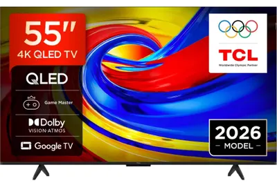 Smart TV TCL - 55P7L, 55'', 4K, QLED, HDR10+, Dolby Vision-Atmos, ONKYO 2.0 Hi-Fi, Google TV, negru