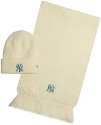 Set căciulă și fular New Era - MLB New York Yankees, bej