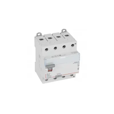 Intrerupator diferential RCD DX³-ID - 4P 400 V~ Nul pe partea dreapta - 25 A - 500 mA - tip A