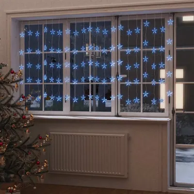vidaXL Instalație lumini tip perdea stele 500 LED albastru 8 funcții