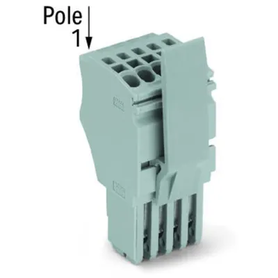 1-conductor female plug; Locking lever; 1.5 mm²; 7-pole; 1,50 mm²; gray