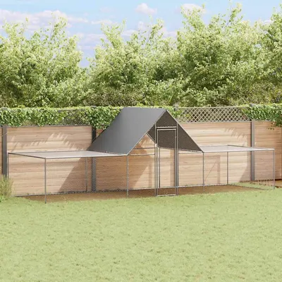 vidaXL Coteț pentru păsări, 6 x 2 x 2 m, oțel galvanizat