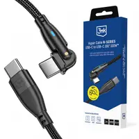 Cablu Date si Incarcare USB-C - USB-C 3MK Hyper N Angled, 100W, 1m, Negru