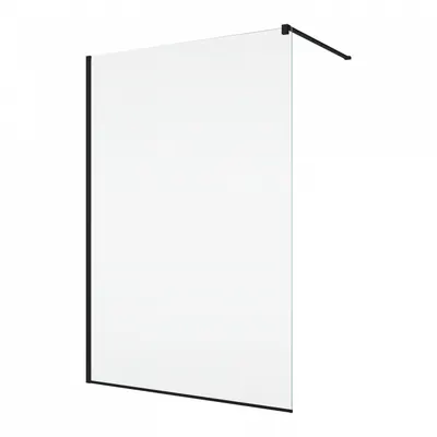 Paravan dus sticla walk-in 100x200 cm cu cadru metalic negru Sanswiss Easy