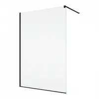 Paravan dus sticla walk-in 100x200 cm cu cadru metalic negru Sanswiss Easy