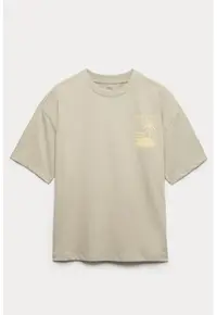 Tricou de bumbac cu decolteu pe partea din spate - Grej