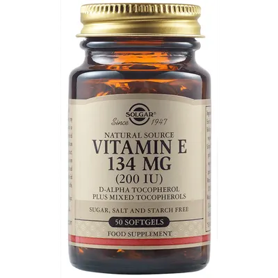 Vitamina E naturala 134mg, 50 capsule, Solgar