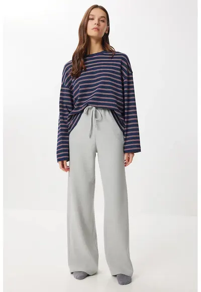 Pantaloni Happiness Istanbul - elastic - gri - poliester