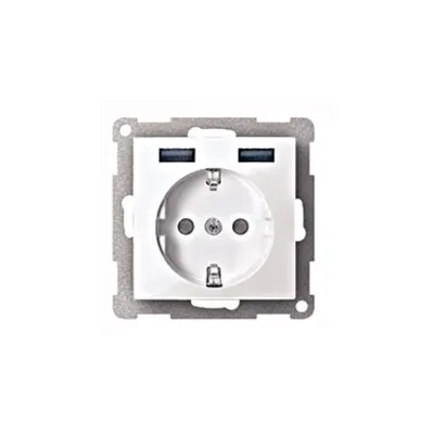 Insert priză cu adaptoare USB 2,4A alb-perlă