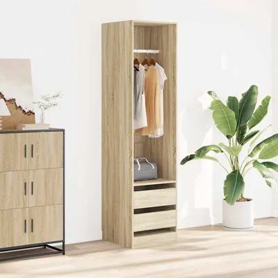 vidaXL Șifonier cu sertare stejar sonoma, 50x50x200 cm, lemn prelucrat