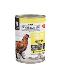 WIEJSKA ZAGRODA Hrana umedă monoproteică cu pui pentru pisici 12x400 g
