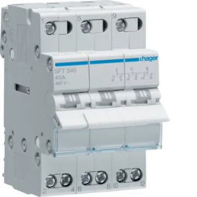 Inversor 3P 40A, 400V I-0-II, pct.comun sup. 3M