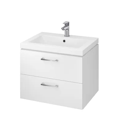 Masca chiuveta baie Cersanit set 857 Lara Como 60 cm alb (baza+lavoar) S801-173