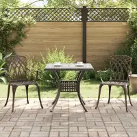 vidaXL Set masă de grădină 3 buc. Bronz Aluminiu turnat