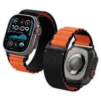 Curea Spigen WBF1 pentru Apple Watch 49mm / 46mm / 45mm / 44mm Series, Neagra Portocalie AMP10145