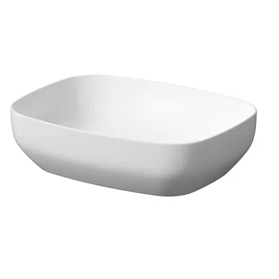 Lavoar pe blat alb mat 50 cm, dreptunghiular, Cersanit Larga