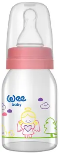 Biberon din sticlă Wee Baby Classic, 125 ml, roz