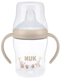 Biberon NUK Perfect Match - Cu duză de suc, TC, РР, 150 ml, Maimuţă, bej