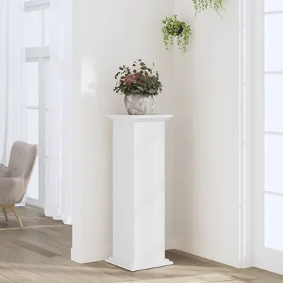 Gossi suport de plante, alb, 33x33x100 cm, lemn prelucrat