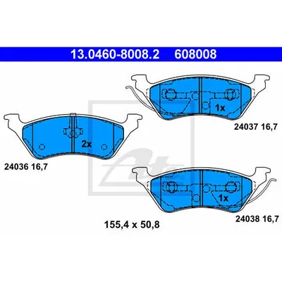 Set placute frana, frana disc ATE 13.0460-8008.2