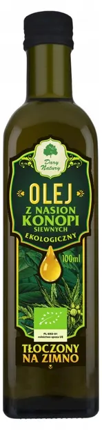 Ulei bio din semințe de cânepă, presat la rece, 100 ml, Dary Natury