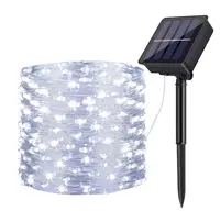 Instalatie solara 30 metri cu 300 LED fir CUPRU telecomanda ALB RECE 1500 21