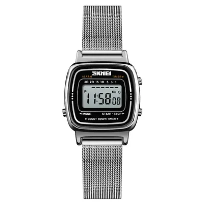 Skmei Ceas Dama Digital Elegant Casual Cronograf Argintiu