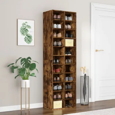 Gossi pantofar, stejar fumuriu, 54x34x183 cm, lemn prelucrat