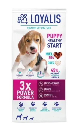 Hrana uscata pentru caini Loyalis Puppy Healthy Start cu miel 3 kg