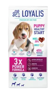 Hrana uscata pentru caini Loyalis Puppy Healthy Start cu miel 3 kg