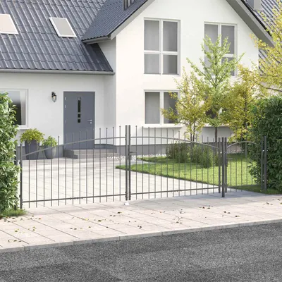 vidaXL Poartă de grădină WOERDEN 100 x 500 cm Oțel Gri Blocat