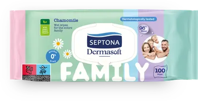 Servetele cu capac Family Dermasoft, 100 bucati, Septona