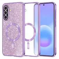 Husa MagSafe pentru Samsung Galaxy A57 5G, Techsuit, Luxury Glitter, Mov Deschis