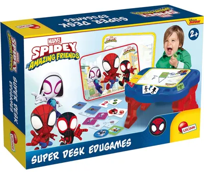Masă pentru copii Lisciani Giochi - Spidey Superdesk, cu jocuri educative